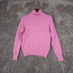 &MERCI pink Mock Neck Long Sleeve Viscose Blend Pull Over Sweater Sz M